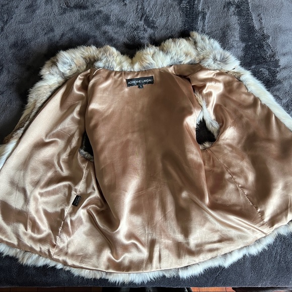 ADRIENNE LANDAU 100% Rabbit Fur Vest In Natural Brown L like new - Picture 5 of 16